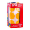 (17865) APLI GOMETS REDONDOS 33MM ROLLO AMARILLO -ROLLO 708 UNIDADES-