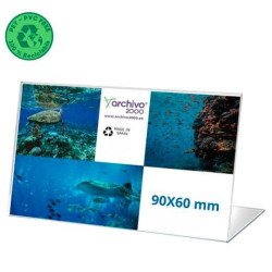(81017V CS TP) ARCHIVO 2000 EXPOSITOR DE SOBREMESA L FLEXIBLE 90X60MM HORIZONTAL PET 100% RECICLABLE