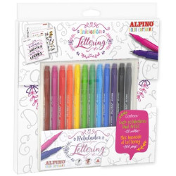 (AR001052) ALPINO ROTULADORES DUAL ARTIST COLORES SURTIDOS 12 UD + LIBRO GUÍA INICIACIÓN AL LETTERING