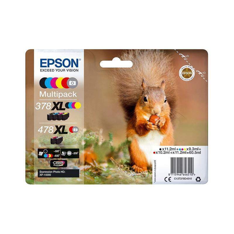 (C13T379D4010) EPSON MULTIPACK 6-COLOURS 478XL CLARIA PHOTO HD INK