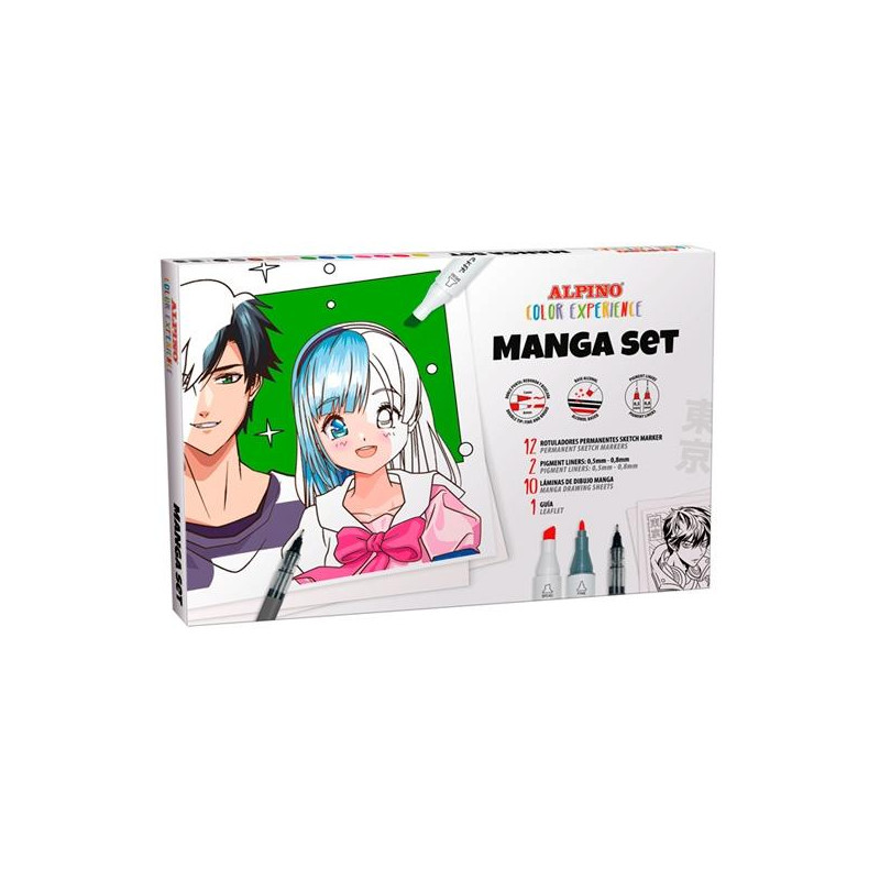 (AR001088) ALPINO ROTULADORES MANGA SET COLOR EXPERIENCE ESTUCHE 14 UD + LÁMINAS + GUÍA