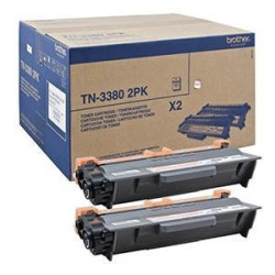 (TN3380TWIN) BROTHER TONER NEGRO HL-5440D/5450DN/5470DW/6180DW - DCP-8110DN/8250DN - MFC-8510DN/8520DN/8950DW - PACK 2 UNIDADES