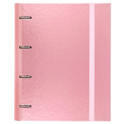 (12257425) CARCHIVO CARPETA ANILLAS 4X35MM CARPEBLOCK METAL C/RECAMBIO 100H A4 90GR 1 BANDA COLOR CARTÓN PLASTIFICADO ROSA