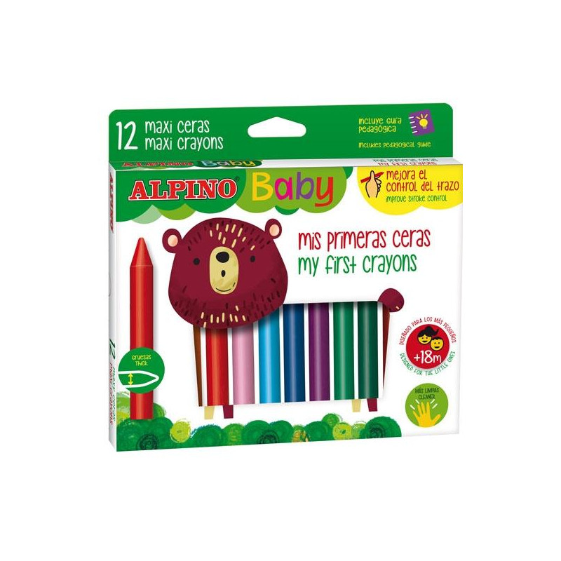 (DA000060) ALPINO CERAS MIS PRIMERAS CERAS BABY GRUESAS MÁS LIMPIAS ESTUCHE DE 12 C/SURTIDOS