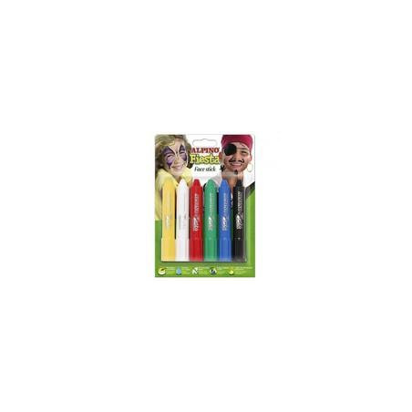 (DL000014) ALPINO MAQUILLAJE EN BARRA FIESTA FACE STICK PACK DE 6 C/SURTIDOS