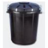 (13260) CUBO BASURA REDONDO CON TAPA 70L NEGRO