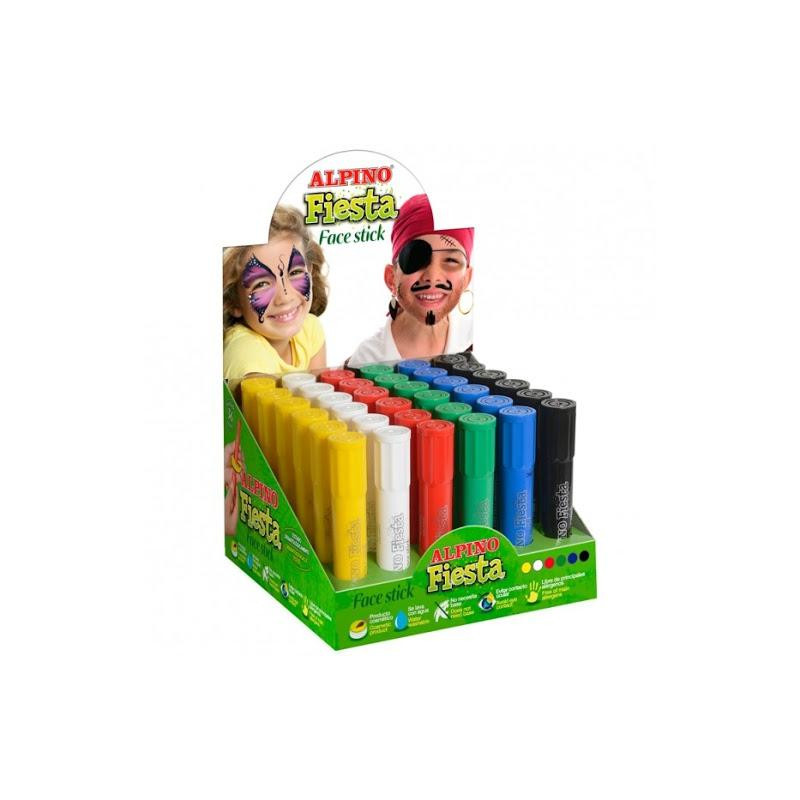 (DL000075) ALPINO MAQUILLAJE EN BARRA FIESTA FACE STICK CAJA EXPOSITORA DE 30 C/SURTIDOS