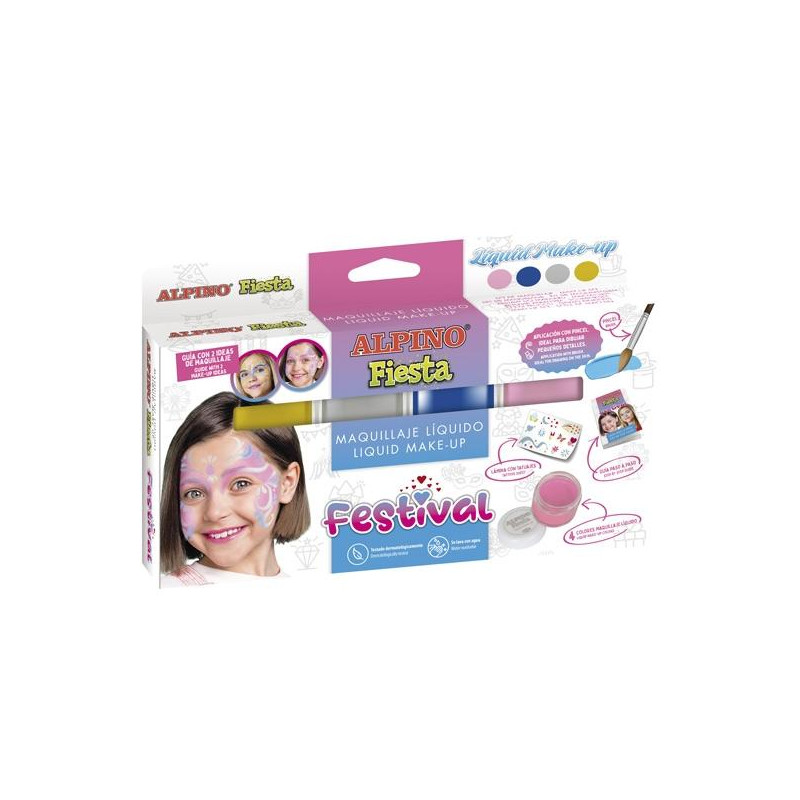 (DL000110) ALPINO MAQUILLAJE LÍQUIDO FESTIVAL ESTUCHE 4U C/SURTIDOS