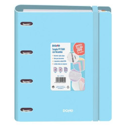 (51995) DOHE CARPETA ANILLAS MIXTAS 4X35MM RECAMBIO A4 100H 5X5MM 90GR 4 SEPARADORES POLYFOAM AZUL PASTEL
