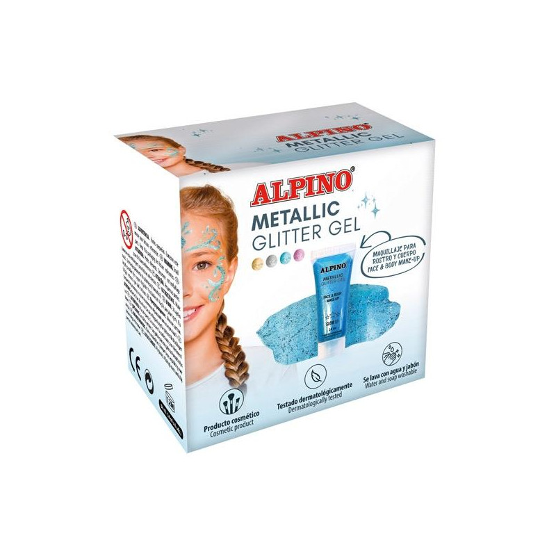 (DL000613) ALPINO GEL CON PURPURINA METALLIC GLITTER AZUL