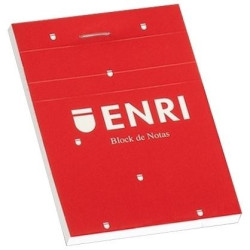 (400032071) ENRI BLOC DE NOTAS GRAPADO 80H A4 LISO T/BLANDA ROJO