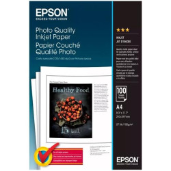 (C13S041061) EPSON PAPEL FOTOGRÁFICO PHOTO QUALITY A4 102GR INKJET PAQUETE 100H BLANCO
