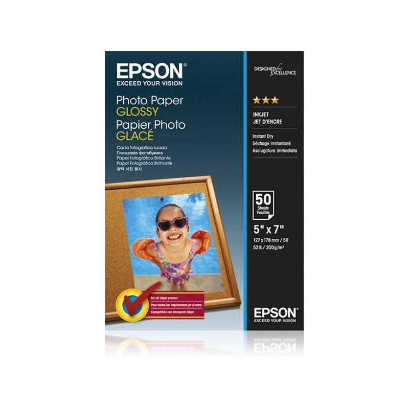 (C13S042545) EPSON PAPEL PHOTO GLOSSY 13X18CM 50 HOJAS 200 GRS