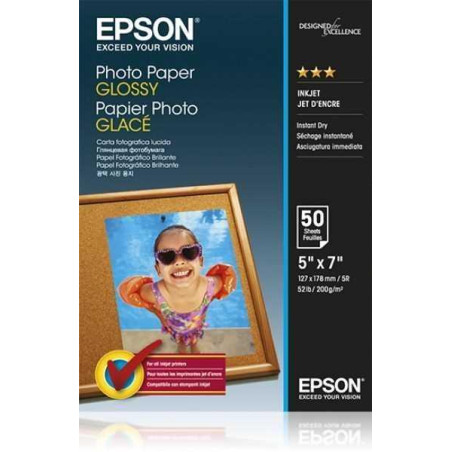 (C13S042545) EPSON PAPEL PHOTO GLOSSY 13X18CM 50 HOJAS 200 GRS