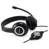(245301) EQUIP AURICULARES C/ DIADEMA C/ CABLE MICROFONO BIAURAL PLÁSTICO NEGRO