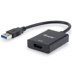 (133385) EQUIP CABLE ADAPTADOR USB 3.0 MACHO A HDMI HEMBRA NEGRO