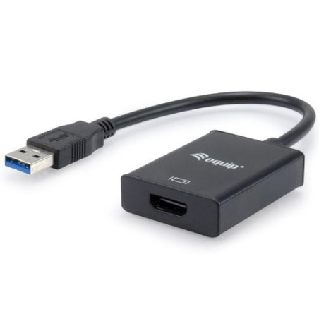 (133385) EQUIP CABLE ADAPTADOR USB 3.0 MACHO A HDMI HEMBRA NEGRO