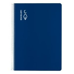 (180939805) ESCOLOFI CUADERNO ESPIRAL 40H A4 70GR PAUTA 3MM C/MARGEN AZUL
