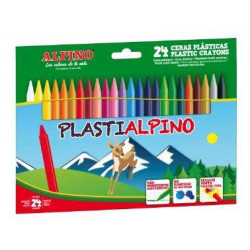 (PA000024) ALPINO CERAS PLÁSTICAS PLASTIALPINO 115MM NO MANCHAN ESTUCHE DE 24 C/SURTIDOS