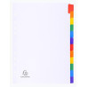 (2312E) EXACOMPTA SEPARADORES CARTULINA BLANCA 160GR 12 POSICIONES A4 PESTAÑAS COLORES