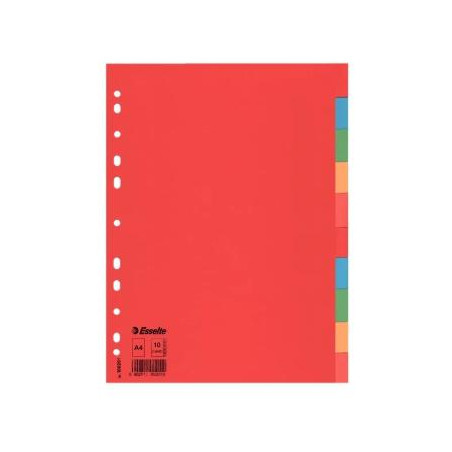 (100201) ESSELTE SEPARADORES MULTITALADRO CARTÓN A4 10 POSICIONES COLORES