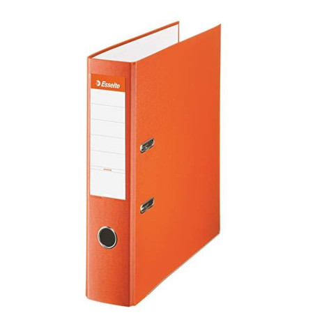 (42323) ESSELTE ARCHIVADOR PALANCA FOLIO LOMO ANCHO PP INTERIOR FORRADO EN PAPEL RADO CANTONERAS NARANJA