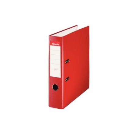(42301) ESSELTE ARCHIVADOR PALANCA FOLIO LOMO ANCHO PP INTERIOR FORRADO EN PAPEL RADO CANTONERAS ROJO