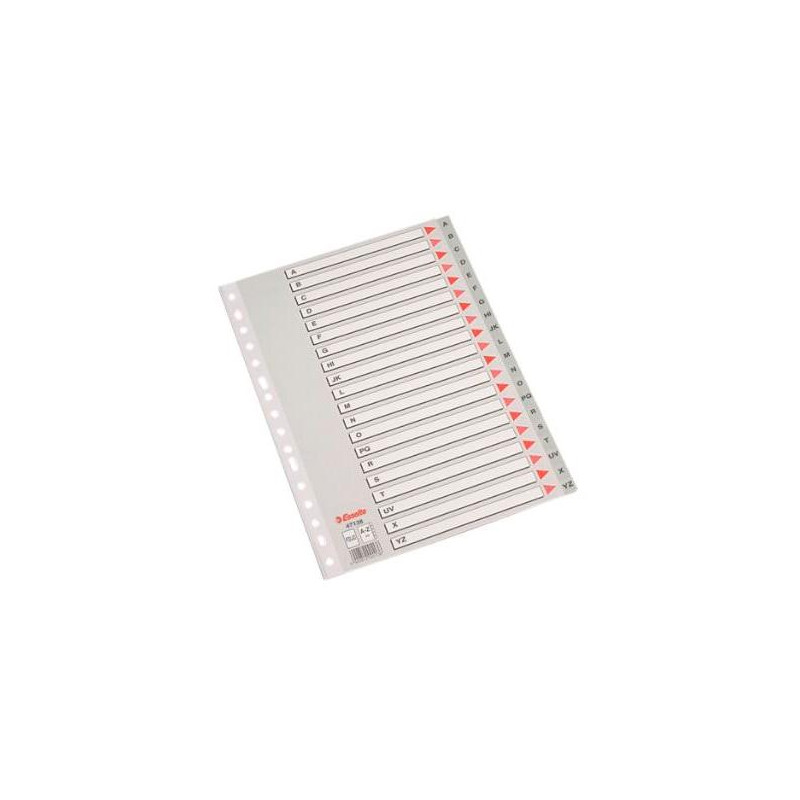 (47138) ESSELTE INDICE ABECEDARIO SEPARADOR MULTITALADRO FOLIO GRIS POLIPROPILENO