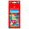 (114413) FABER CASTELL LÁPICES DE COLORES ACUARELABLES CLASSIC + PINCEL C/SURTIDOS ESTUCHE 12 UD