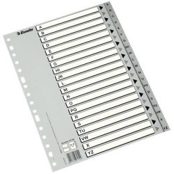 (47139) ESSELTE ABECEDARIO SEPARADOR MULTITALADRO POLIPROPILENO FOLIO GRIS CON CARÁTULA ÍNDICE CARTÓN BLANCO / NEGRO