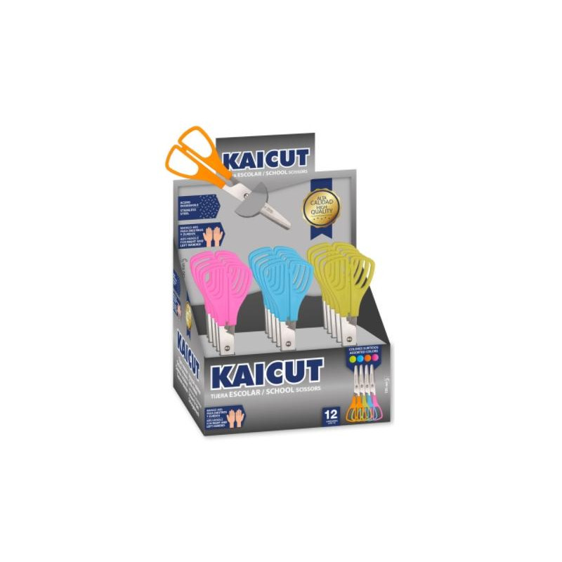 (PT0014) KAICUT TIJERAS ESCOLARES 130MM ACERO INOXIDABLE C/SURTIDOS