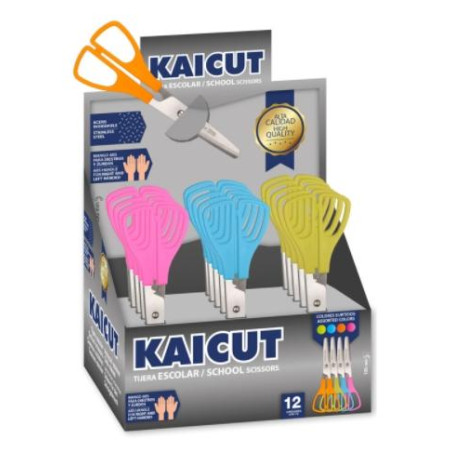 (PT0014) KAICUT TIJERAS ESCOLARES 130MM ACERO INOXIDABLE C/SURTIDOS