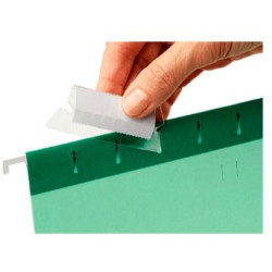 (94514) ESSELTE VISOR FLEXIBLES CON ETIQUETA PARA CARPETAS COLGANTES CLASSIC 5CM TRANSPARENTE BOLSA -25U-