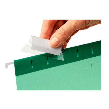 (94514) ESSELTE VISOR FLEXIBLES CON ETIQUETA PARA CARPETAS COLGANTES CLASSIC 5CM TRANSPARENTE BOLSA -25U-