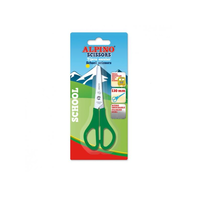 (PT0018) ALPINO TIJERAS SCHOOL 13CM BLISTER C/SURTIDOS