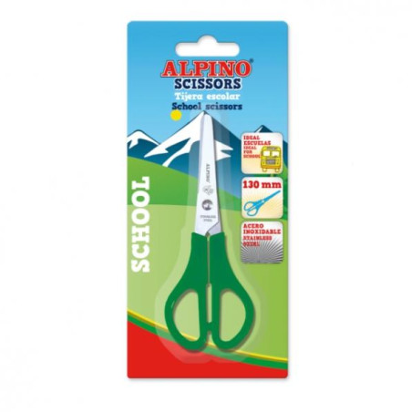 (PT0018) ALPINO TIJERAS SCHOOL 13CM BLISTER C/SURTIDOS