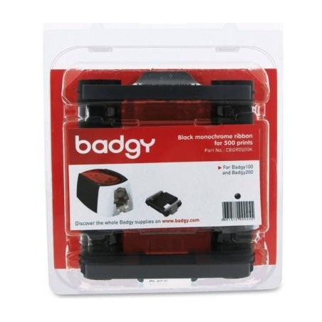(15CBGR0500K) EVOLIS BADGY 200 CINTA MONOCROMO NEGRA PARA 500 IMPRESIONES