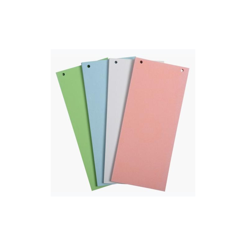 (13495B) EXACOMPTA SEPARADORES CARTULINA RECICLADA 105X240MM PAQUETE 100 FICHAS COLORES SURTIDOS