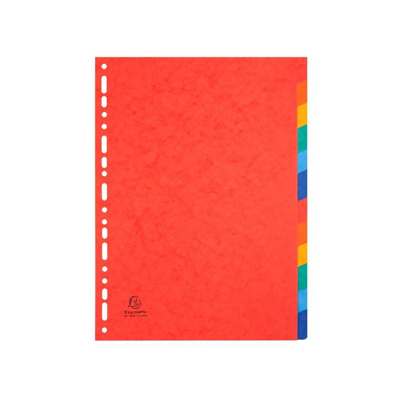 (1412E) EXACOMPTA SEPARADORES NATURE FUTURE CARTULINA LUSTRADA 225GR 12 POSICIONES A4 COLORES