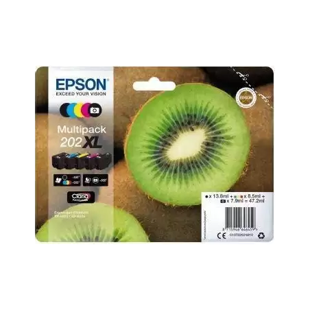 (C13T02G74010) EPSON MULTIPACK 5-COLOURS 202XL CLARIA PREMIUM INK KIWI
