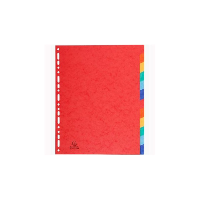 (2412E) EXACOMPTA SEPARADORES NATURE FUTURE CARTULINA LUSTRADA 225GR 12 POSICIONES A4+ C/SURTIDOS