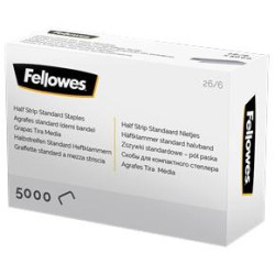 (5117601) FELLOWES GRAPAS DE CARGA MEDIA 26/6 PLATA CAJA DE 5000