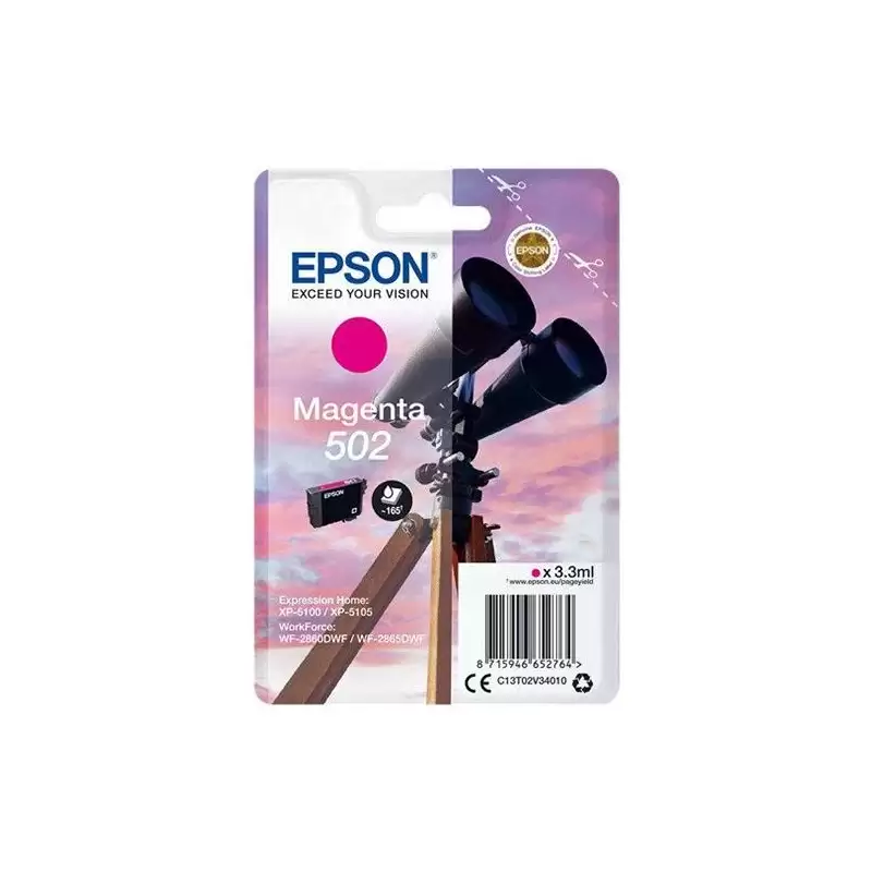 (C13T02V34010) EPSON SINGLEPACK MAGENTA 502 INK (XP-5100