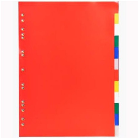 (3012E) EXACOMPTA SEPARADORES 12 POSICIONES A4 PP FLEXIBLE OPACO COLORES NEUTROS
