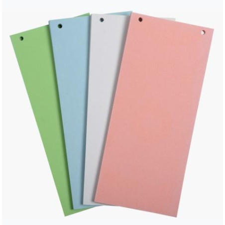 (13495B) EXACOMPTA SEPARADORES CARTULINA RECICLADA 105X240MM PAQUETE 100 FICHAS COLORES SURTIDOS