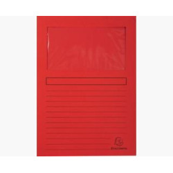 (50105E) EXACOMPTA SUBCARPETA A4 FOREVER CON VENTANA ROJO 120GR -100U-