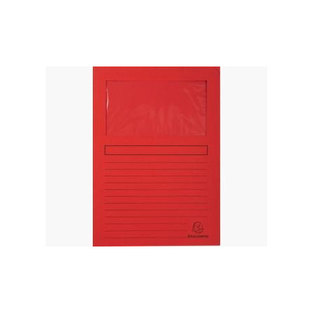 (50105E) EXACOMPTA SUBCARPETA A4 FOREVER CON VENTANA ROJO 120GR -100U-
