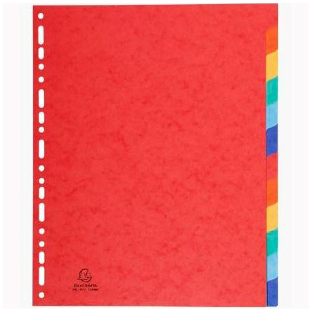 (2412E) EXACOMPTA SEPARADORES NATURE FUTURE CARTULINA LUSTRADA 225GR 12 POSICIONES A4+ C/SURTIDOS