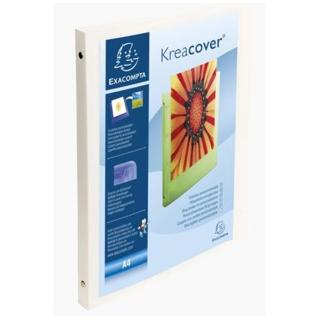 (51189E) EXACOMPTA CARPETA DE ANILLAS 4X15MM KREA COVER A4 PERSONALIZABLE PP OPACO BLANCO