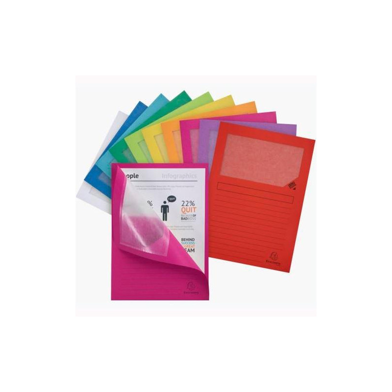 (50250E) EXACOMPTA SUBCARPETA FOREVER A4 C/VENTANA 130GR PAQUETE DE 25 COLORES SURTIDOS